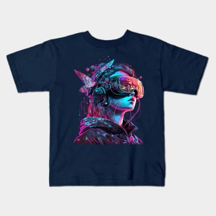 Cyberpunk VR Girl Kids T-Shirt